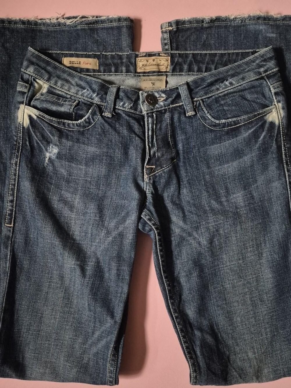 Lowrise Vintage Distressed Denim Jeans